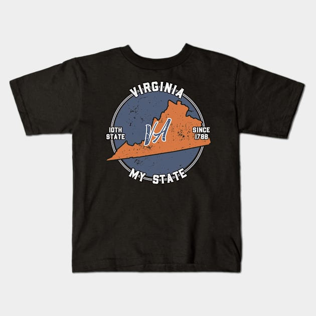 Virginia My State Patriot State Tourist Gift Kids T-Shirt by atomguy